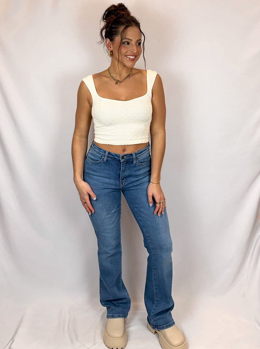 Classic Mid Rise Western Bootcut Jeans