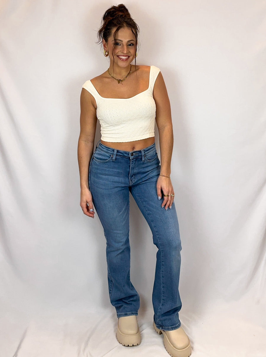 Classic Mid Rise Western Bootcut Jeans