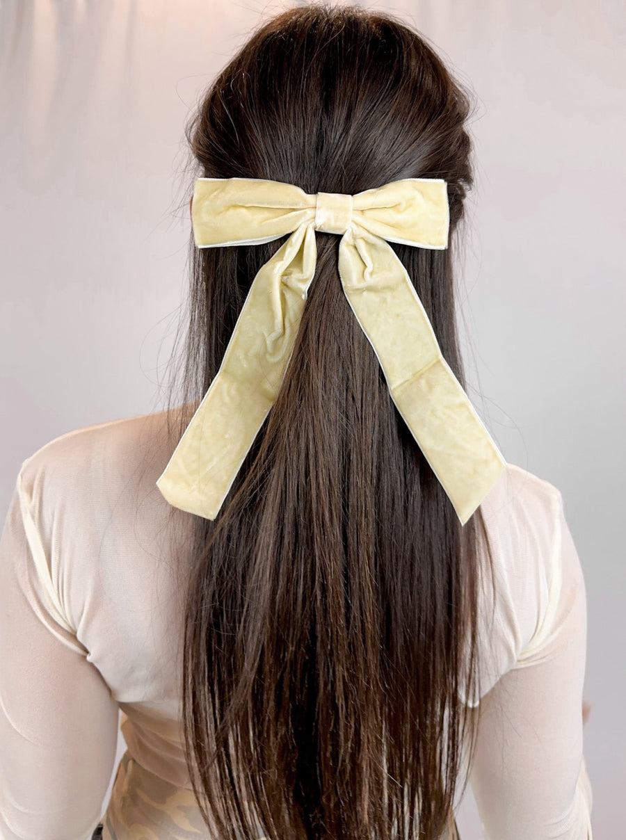 Velvet Bow Hair Barrette