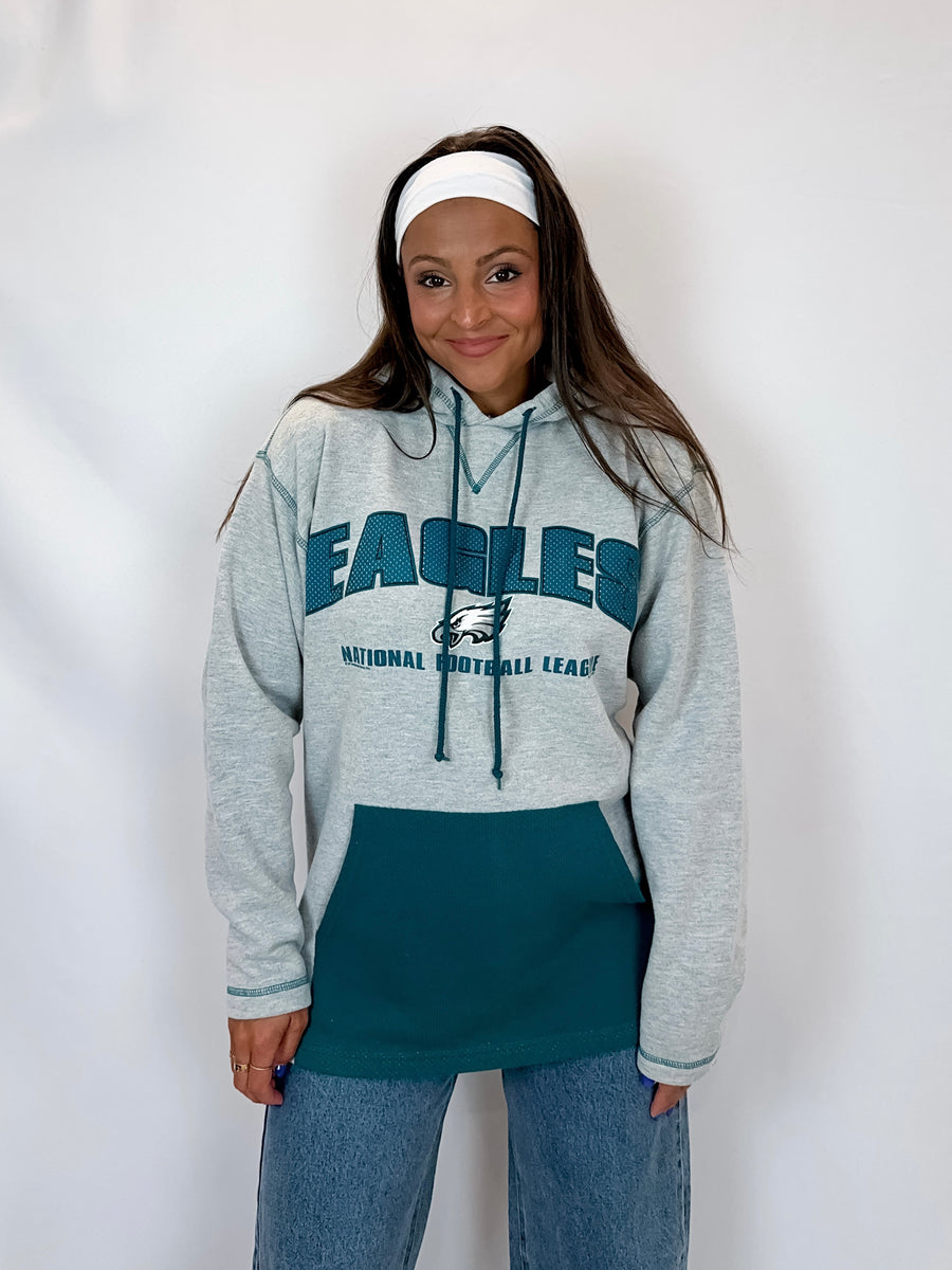 Medium 2001 Vintage Philadelphia Eagles Heather Grey Hoodie