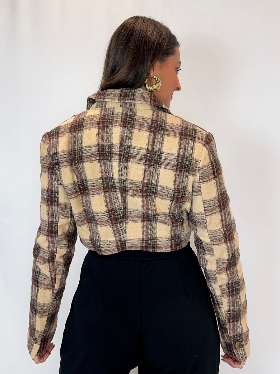 Pursue Plaid Crop Jacket