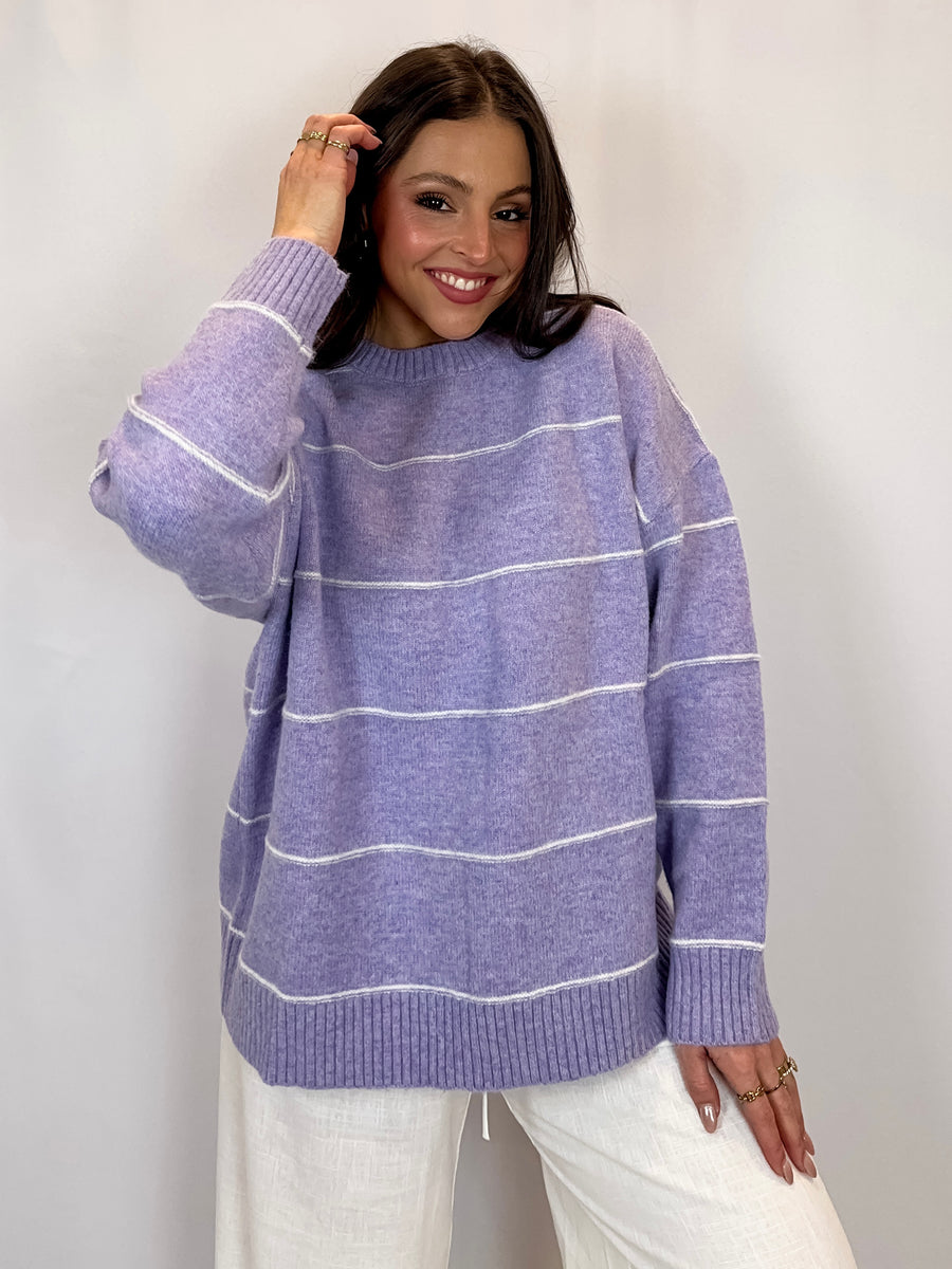 Lavender Stripe Sweater