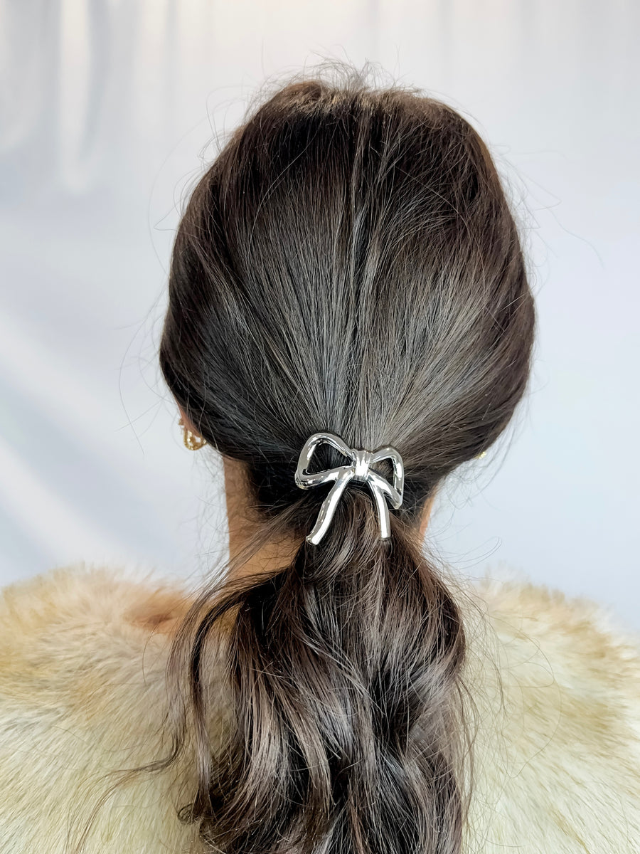 Metal Bow Ponytail Holder