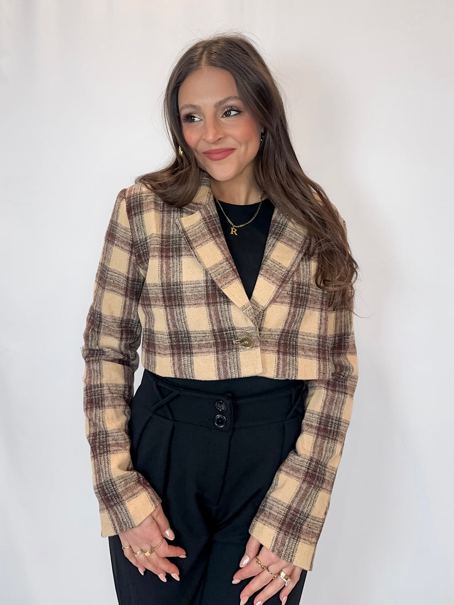 Pursue Plaid Crop Jacket