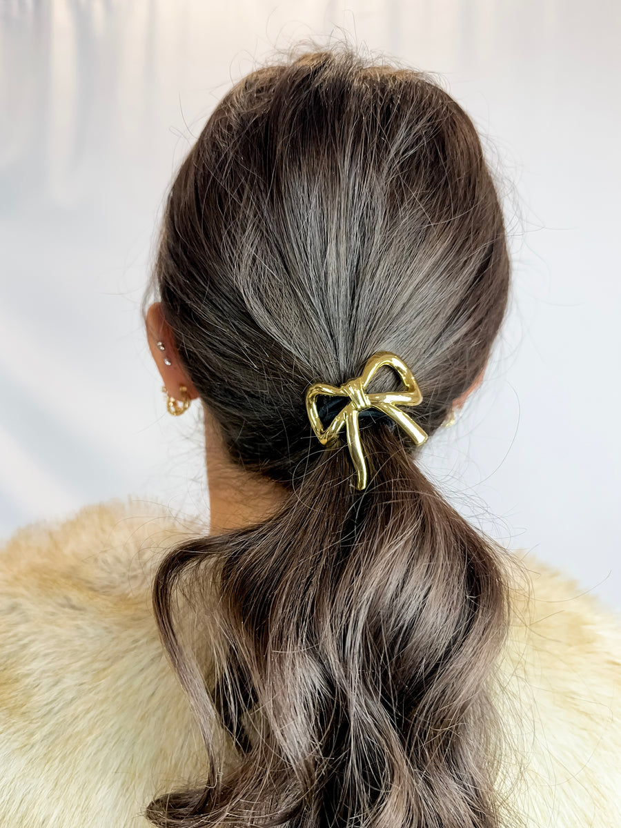 Metal Bow Ponytail Holder