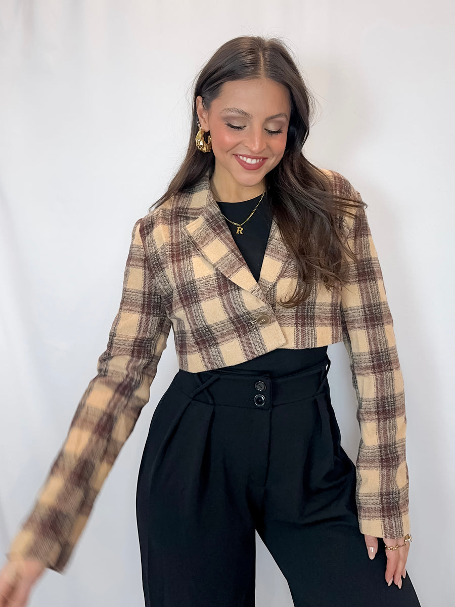 Pursue Plaid Crop Jacket