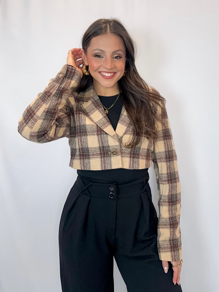 Pursue Plaid Crop Jacket