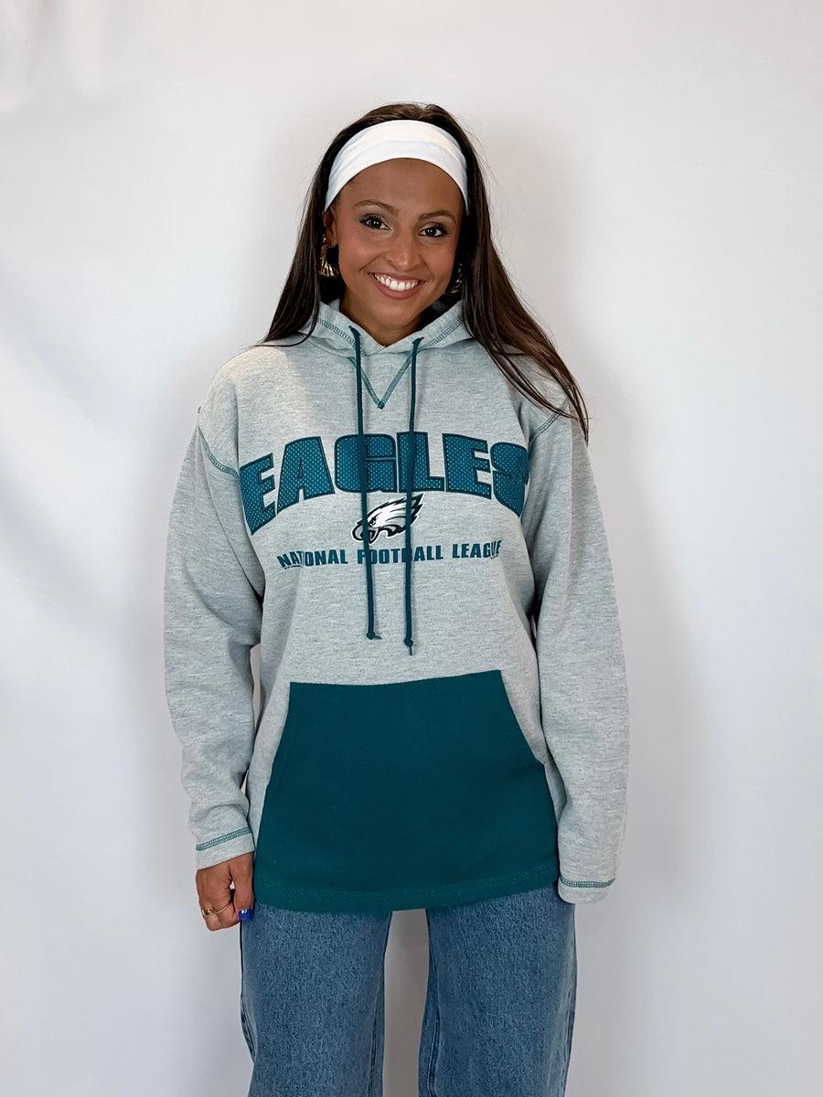 Medium 2001 Vintage Philadelphia Eagles Heather Grey Hoodie