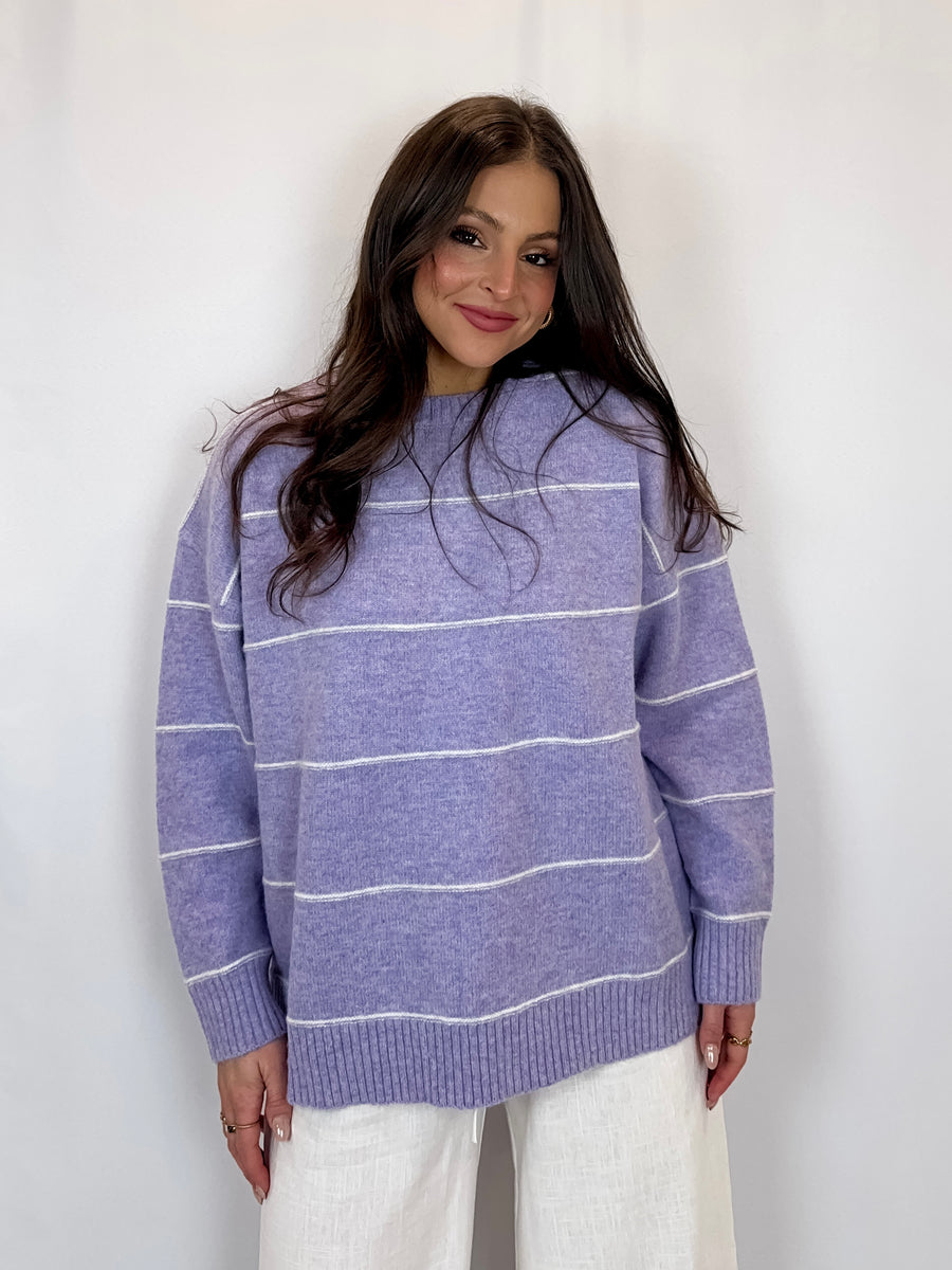 Lavender Stripe Sweater