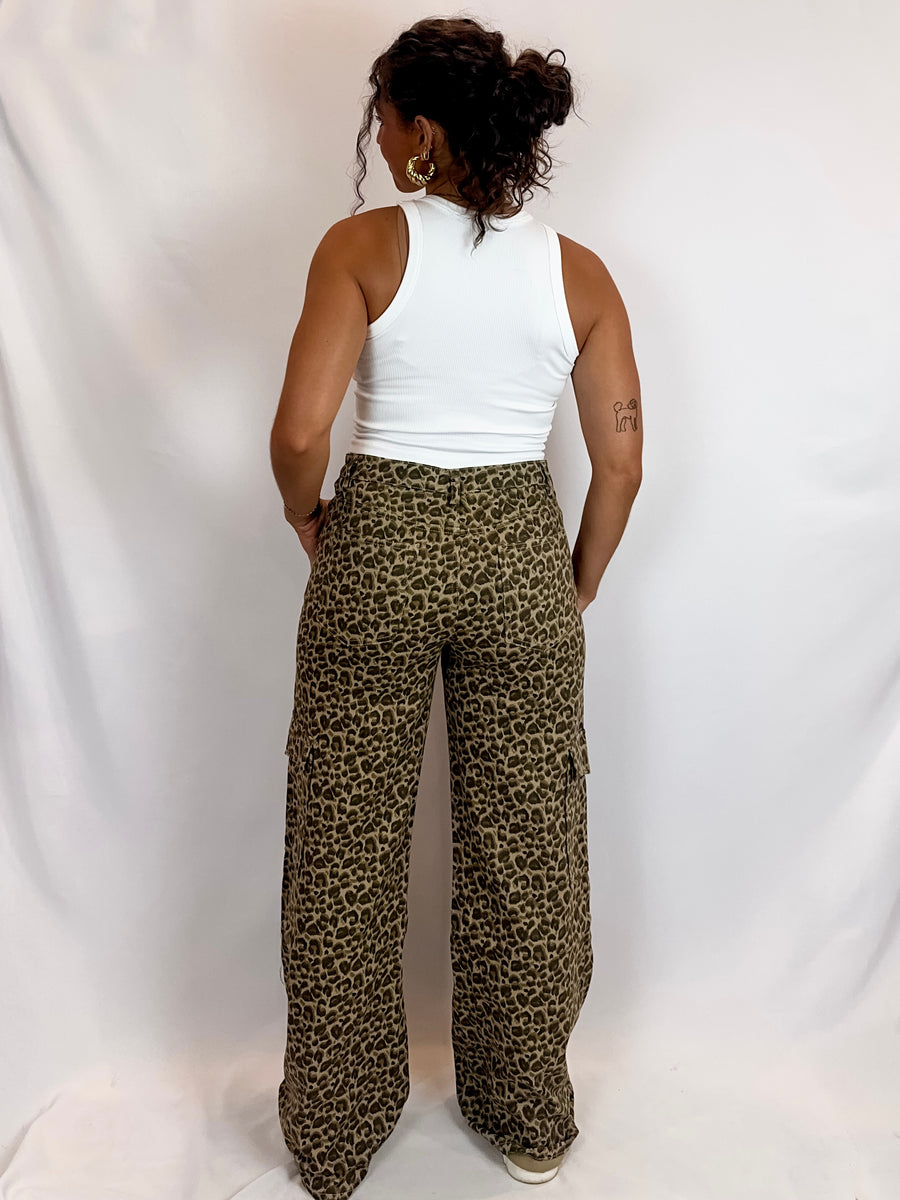 Can't Be Tamed Leopard Printed Cargo Pants