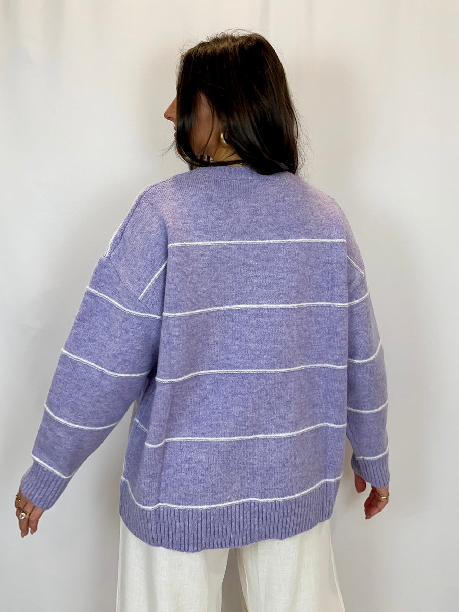 Lavender Stripe Sweater