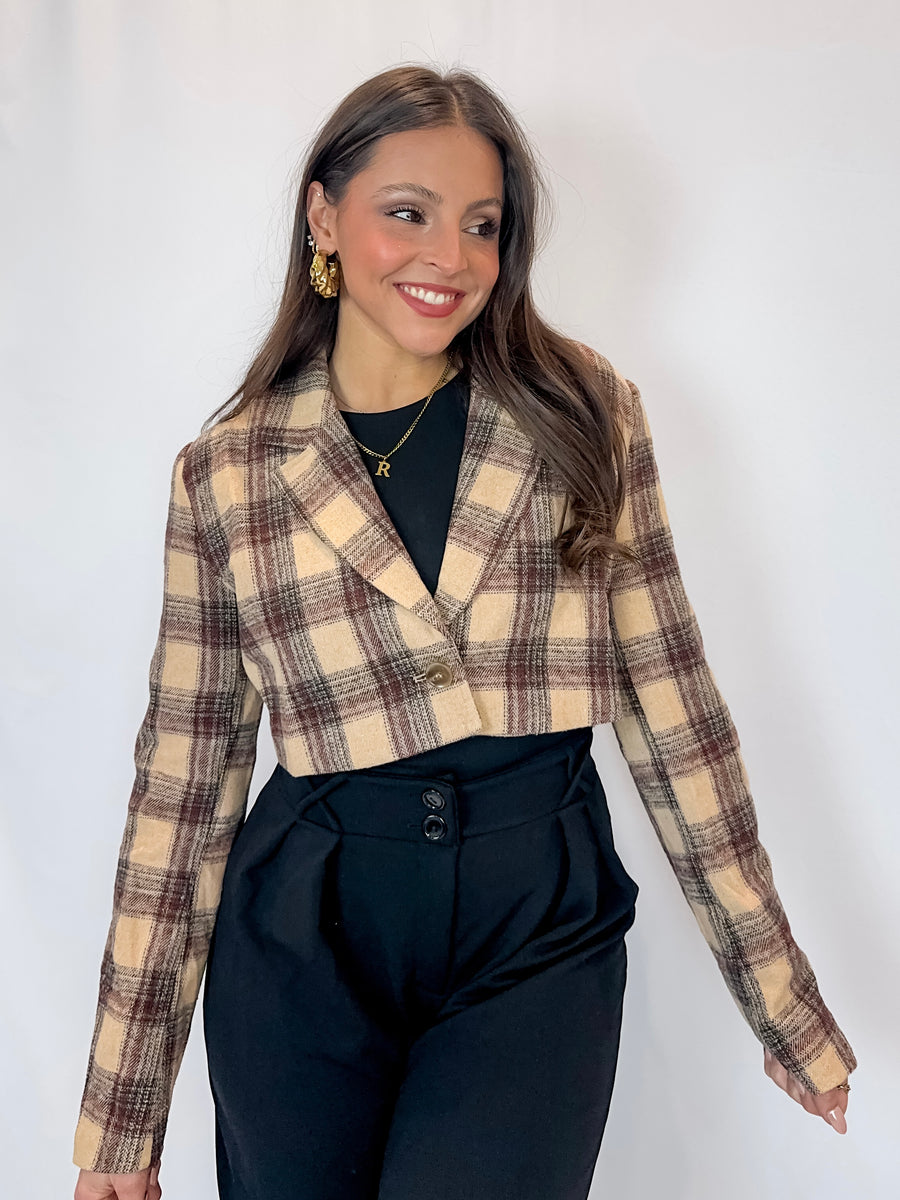 Pursue Plaid Crop Jacket