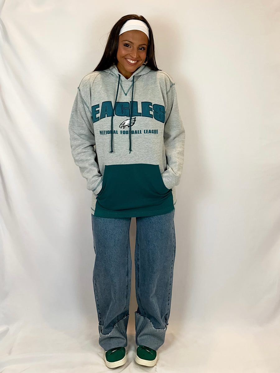 Medium 2001 Vintage Philadelphia Eagles Heather Grey Hoodie